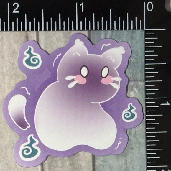 🌀10/$10🌀 Cute Purple Cat Reusable Waterproof Vinyl Sticker Decal - Picture 1 of 1